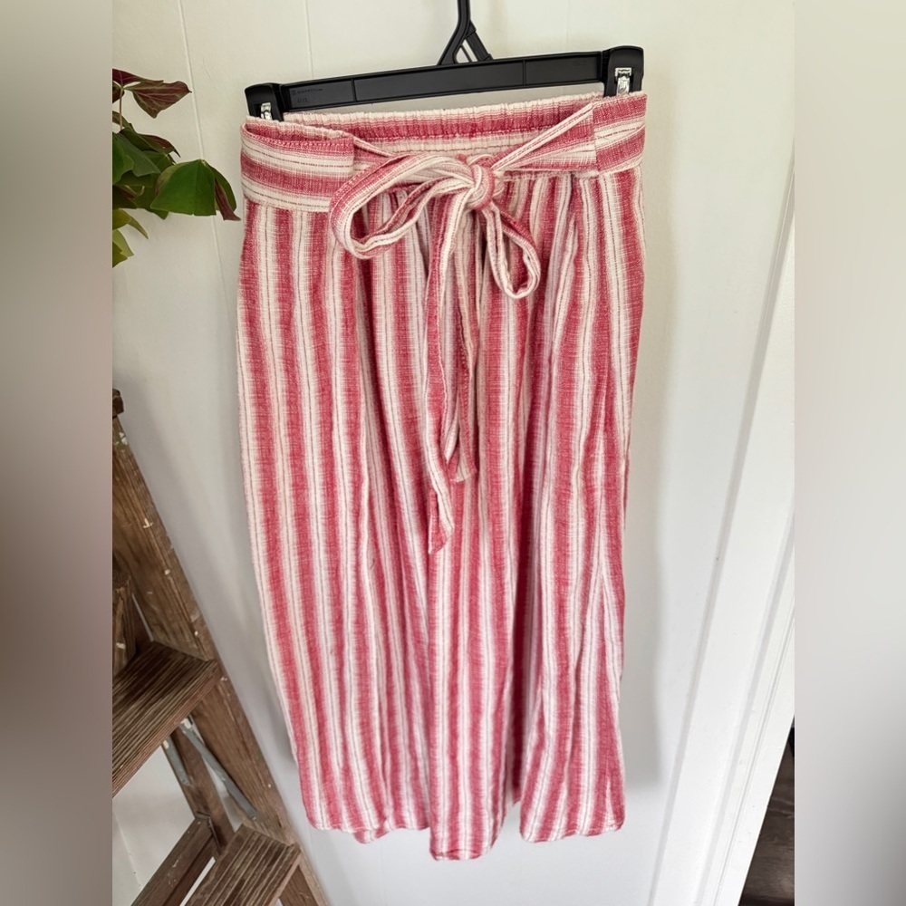 ✨ Max Studio Red White Striped High Low Skirt — Size Large ✨ - Picture 7 of 7